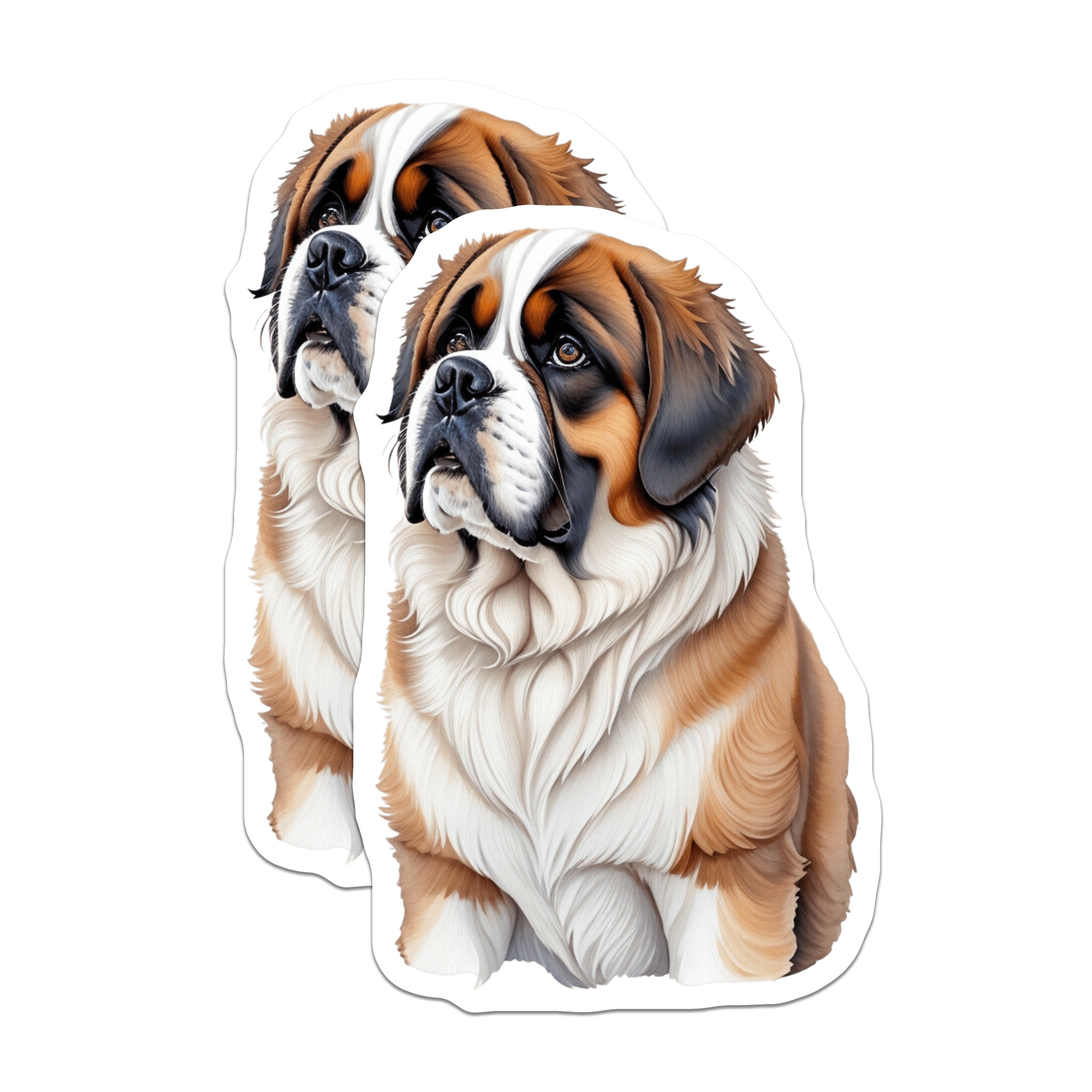 (2 Pack) St Bernard Dog Magnets - Large Breed Pet Lover - Pet Parent Refrigerator Decor - 5 Inches On Longest Side - Thick Durable Magnet - Made in USA - MAG37948