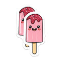 (2 Pack) Kawaii Popsicle Magnets - Cute Ice Pop Decor - Happy Summer Dessert Fridge Item - 5 Inches On Longest Side - Thick Durable Magnet - Made in USA - MAG36300