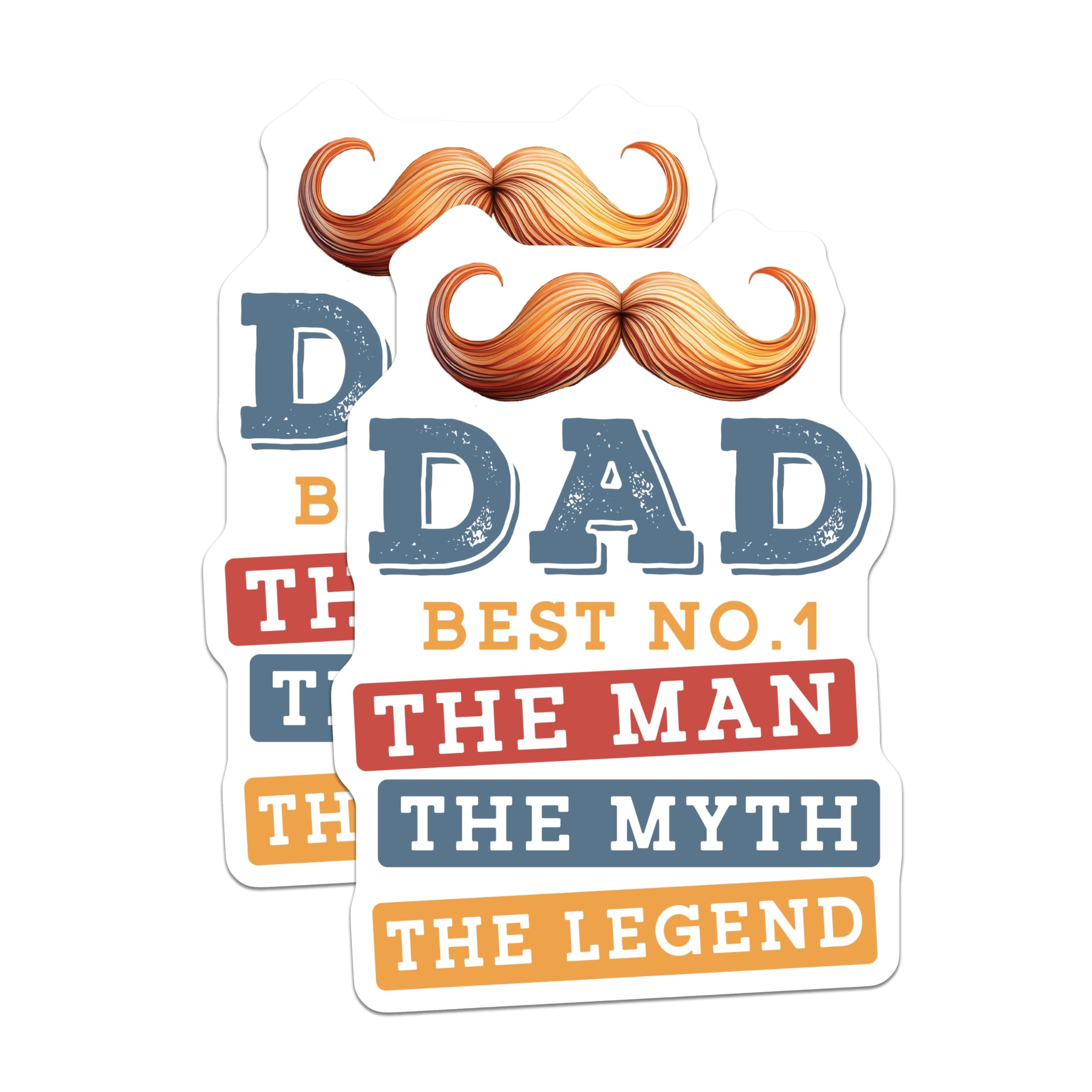 (2 Pack) Dad Best No.1 Magnets - The Man The Myth The Legend - Father's Day Magnets for Dad - 5" On Longest Side - for Cars, Fridges, Toolboxes - Made in USA - MAG3972