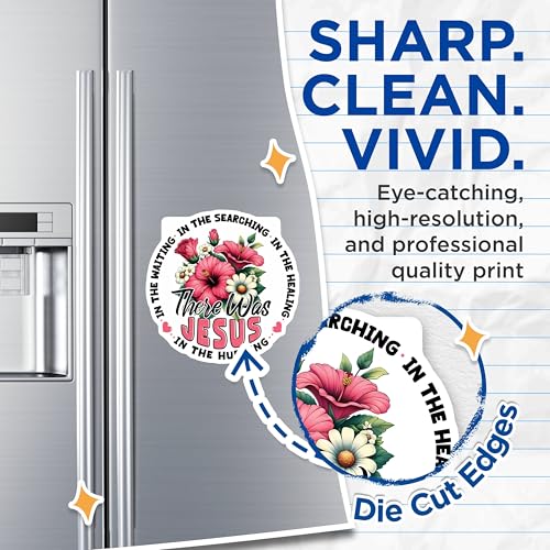 (2 Pack) Flower Quote Magnets - Floral Inspirational Magnets - Motivational Flower ations - 5" On Longest Side - for Cars, Fridges, Toolboxes - Made in USA - MAG3740