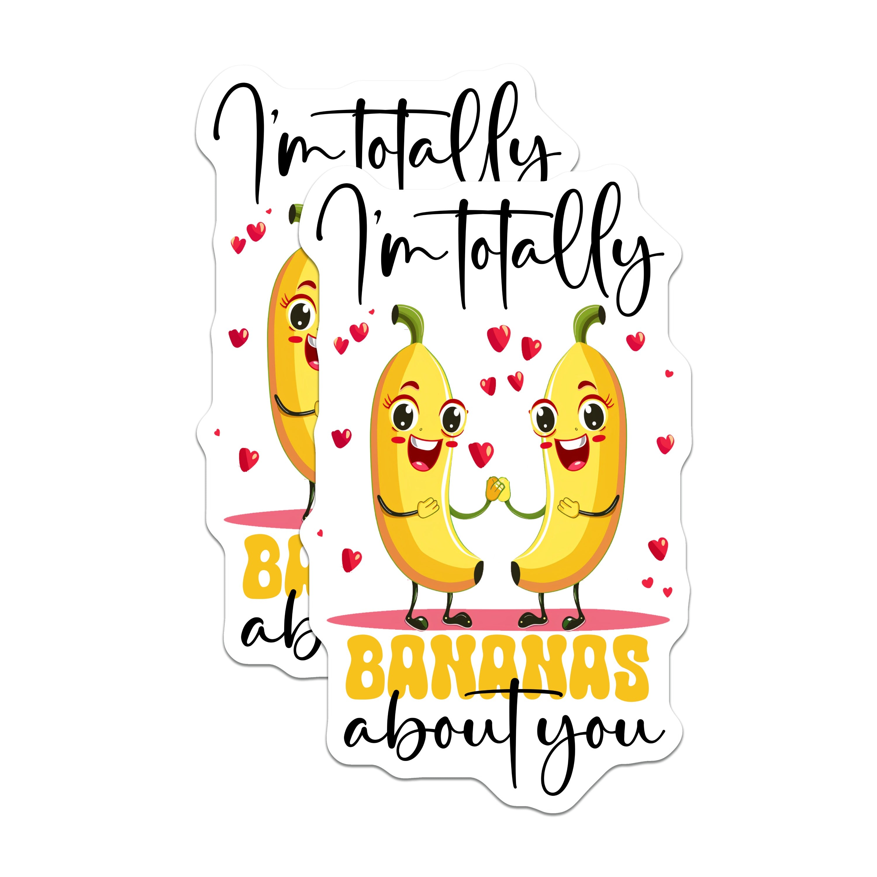 (2 Pack) Bananas About You Magnets - Cute Banana Love - Funny Couple Relationship Decor - 5 Inches On Longest Side - Thick Durable Magnet - Made in USA - MAG38857