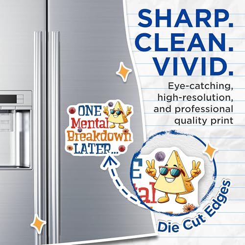 (2 Pack) Funny Cheese Magnet - One Mental Breakdown Later Magnet - Cool Food Joke Magnet - 5" On Longest Side - for Cars, Refrigerators, Toolboxes, Lockers - Made in USA BMCS3248