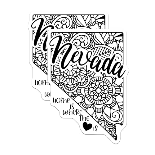 (2 Pack) Nevada Home is Where The Heart is Magnets Magnets - 5" On Longest Side - Made in USA - Sticks to Refrigerators & Metal Surfaces - MAG9076