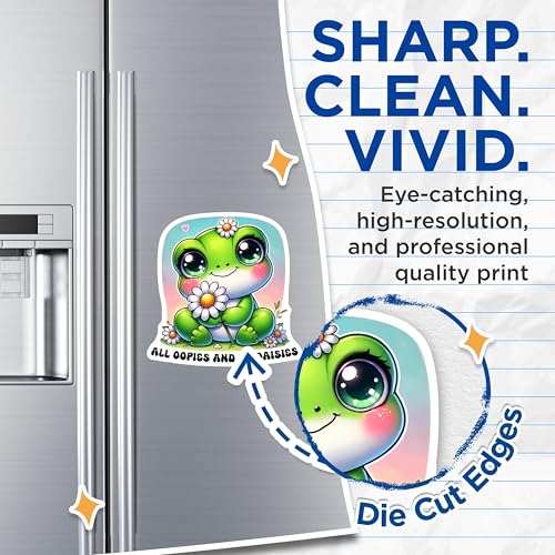 (2 Pack) Cute Frog Magnets - Adorable Frog Decor - 5" On Longest Side - for Cars, Fridges, Toolboxes - Made in USA - MAG7621