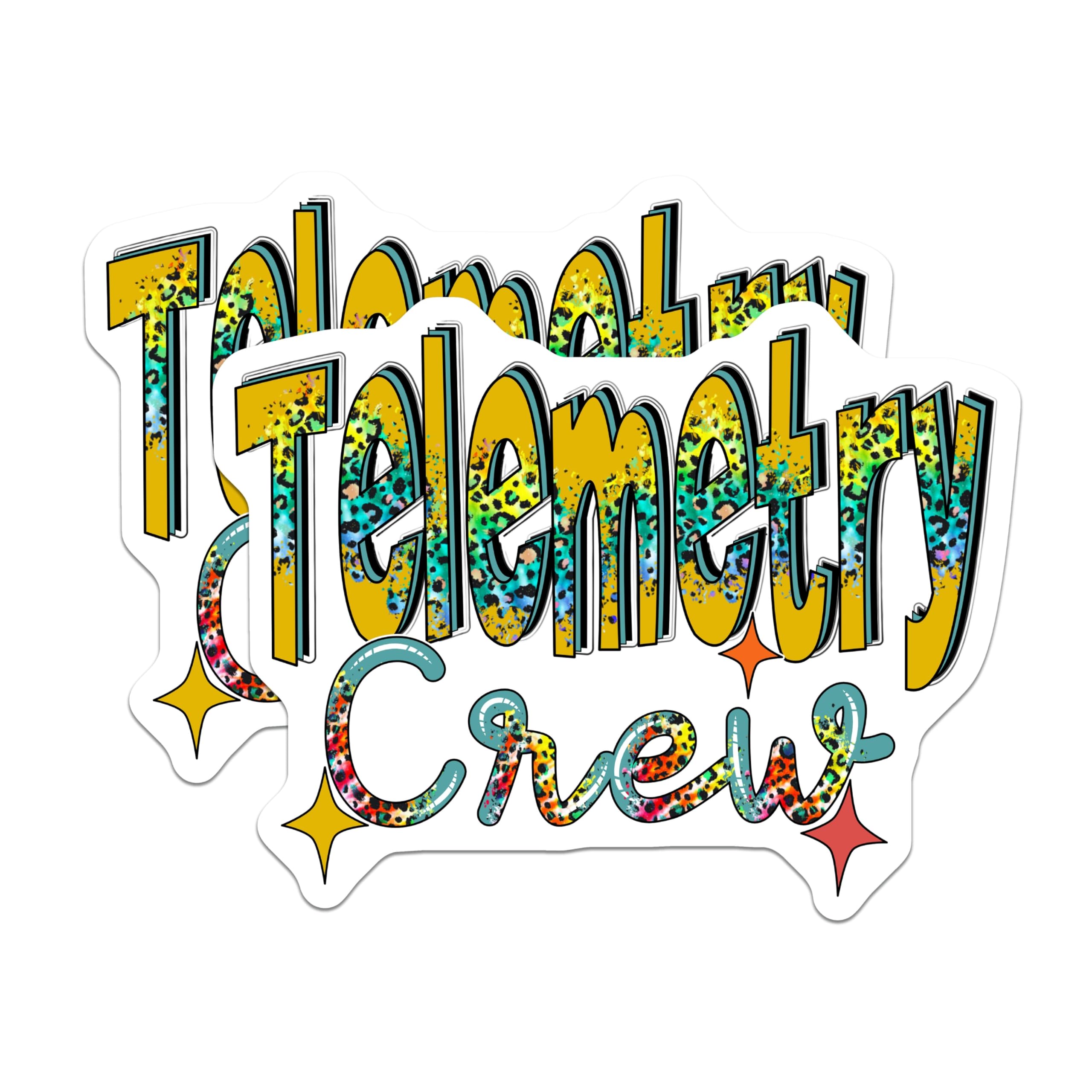 (2 Pack) Telemetry Crew Magnets - Nursing Team Decor - Medical Staff Room Magnetic - 5" On Longest Side - Premium Magnet - for Cars, Refrigerators, Toolboxes, Lockers - Made in USA - MAG17901