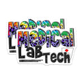 (2 Pack) Medical Lab Tech Stickers - Healthcare Worker - Lab Technician Decals - 5" On Longest Side - Sticks to Smooth Flat Surfaces - Made in USA - BMCS17225