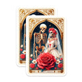 (2 Pack) Skeleton Wedding Magnets - Eternal Love Couple - Dia de Los Muertos Decor - 5 Inches On Longest Side - Thick Durable Magnet - Made in USA - MAG22775