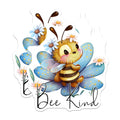 (2 Pack) Bee Kind Stickers - Cute Bumble Bee - Flower Stickers- 5" On Longest Side - Sticks to Smooth Flat Surfaces - Made in USA - BMCS16746