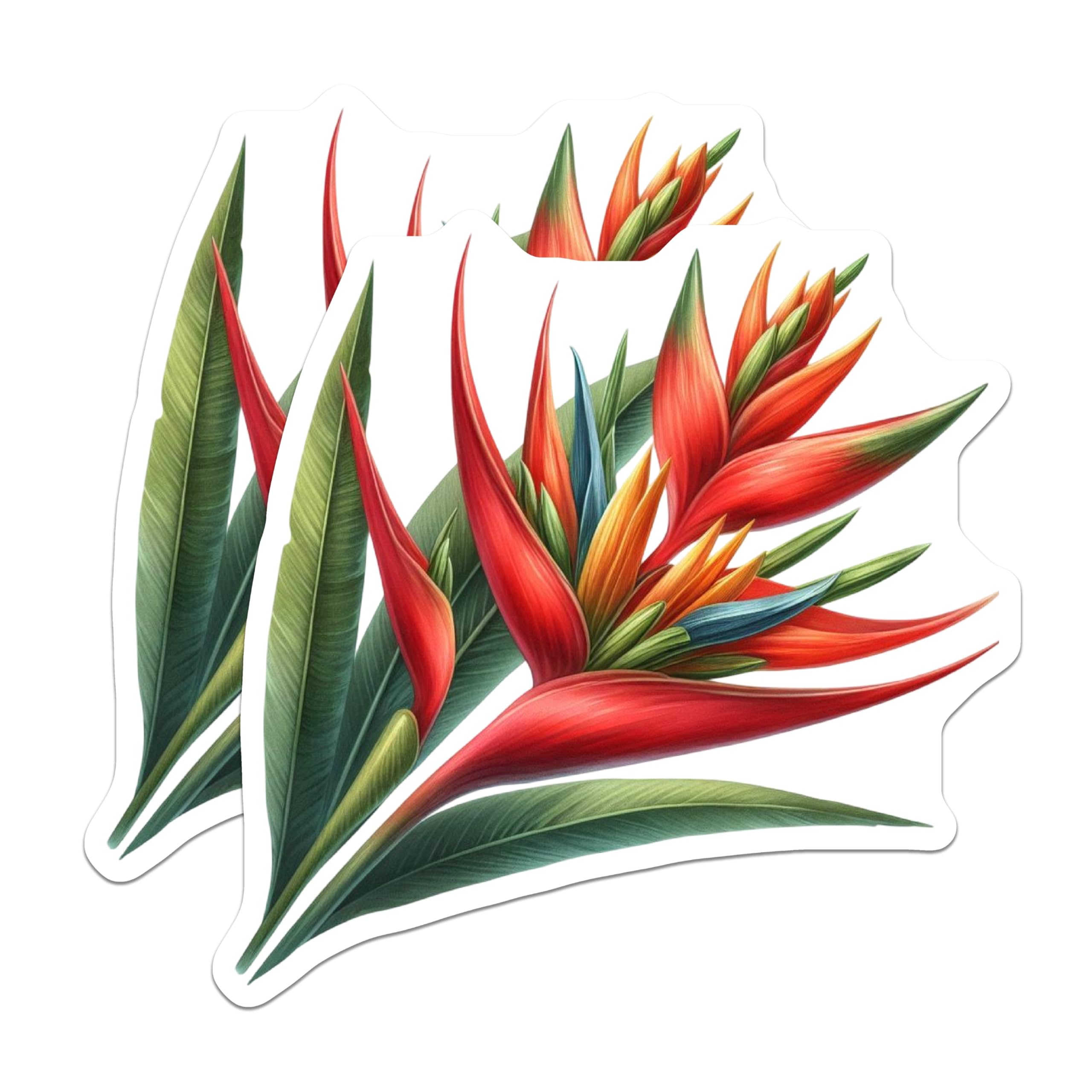 (2 Pack) Bird of Paradise Magnets - Tropical Flower Decor - Exotic Floral Fridge - 5 Inches On Longest Side - Thick Durable Magnet - Made in USA - MAG20876