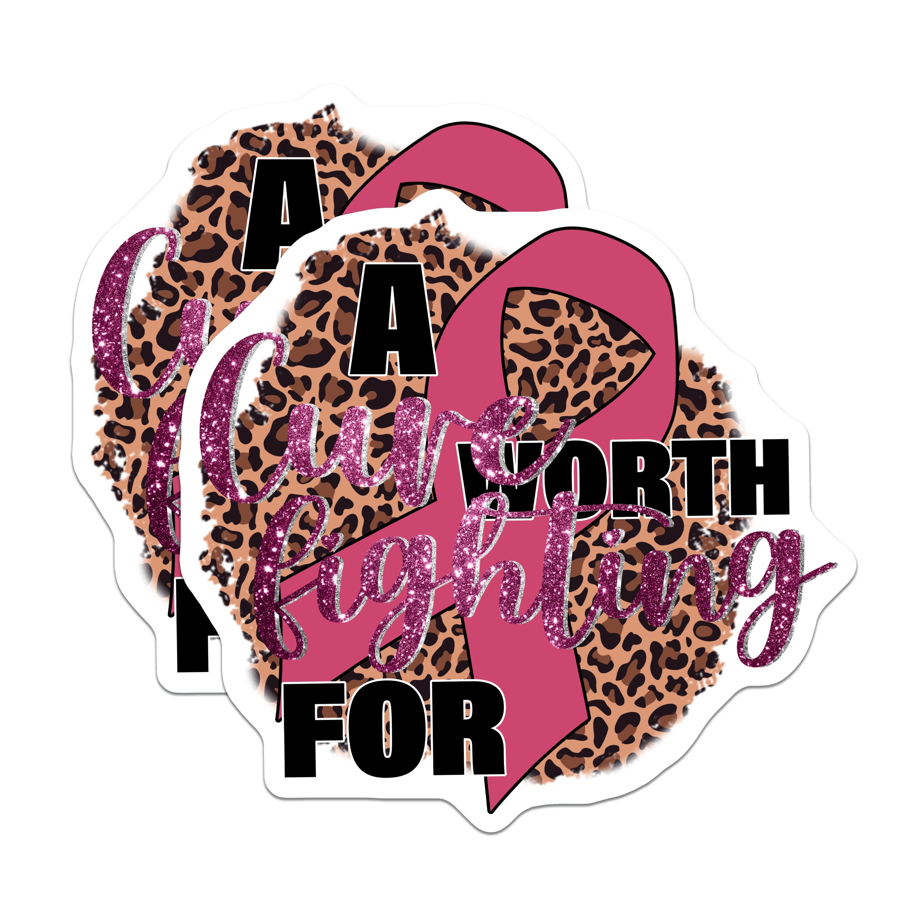 (2 Pack) Breast Cancer Awareness Magnets - Pink Ribbon Support - Survivor Warrior Motivation - 5 Inches On Longest Side - Thick Durable Magnet - Made in USA - MAG38187
