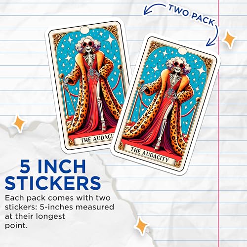 The Audacity Tarot Card - Funny Sarcsatic Sassy Tarot Card - 5" On Longest Side - Sticks to Smooth Flat Surfaces - Made in USA - BMCS5236