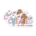 (2 Pack) Created with a Purpose Magnets - Christian Faith Decor - Inspirational Affirmation for Women - 5 Inches On Longest Side - Thick Durable Magnet - Made in USA - MAG29422
