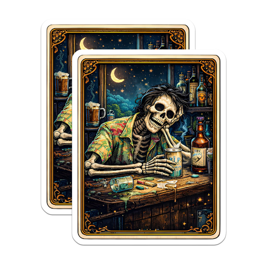 (2 Pack) Skeleton Bar Magnets - Funny Drinking Skeletons - Quirky Refrigerator Magnets - 5" On Longest Side - Premium Magnet - for Cars, Refrigerators, Toolboxes, Lockers - Made in USA - MAG15727