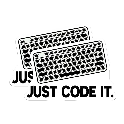 (2 Pack) Just Code It Magnets - Keyboard Design - Tech Enthusiast - 5" On Longest Side - for Cars, Fridges, Toolboxes - Made in USA - MAG7428