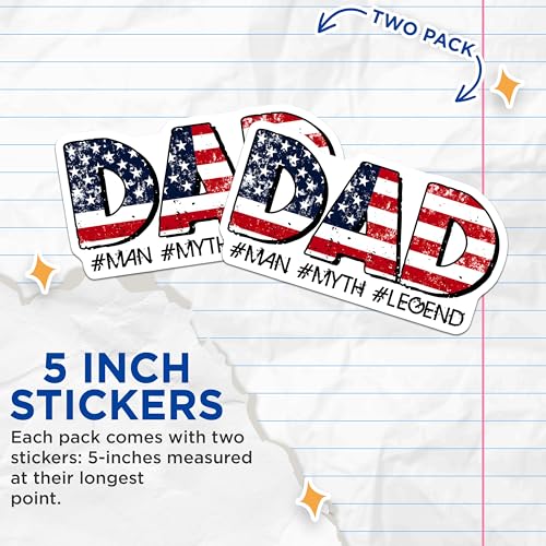 (2 Pack) Dad Fixer of All Things Stickers - Funny Dad Meme Stickers - Father's Day Gift for Dad from Kids - 5" On Longest Side - Sticks to Any Smooth Flat Surface - Made in USA - BMCS3238