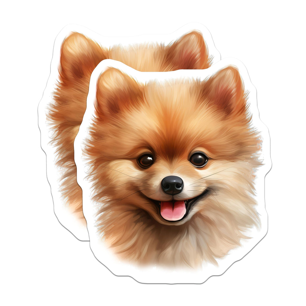 (2 Pack) Pomeranian Magnets - Cute Dog Lover Fridge Decor - Pet Parent Kitchen Accessory - Happy Smiling Canine Refrigerator - 5 Inches On Longest Side - Thick Durable Magnet - Made in USA - MAG26539