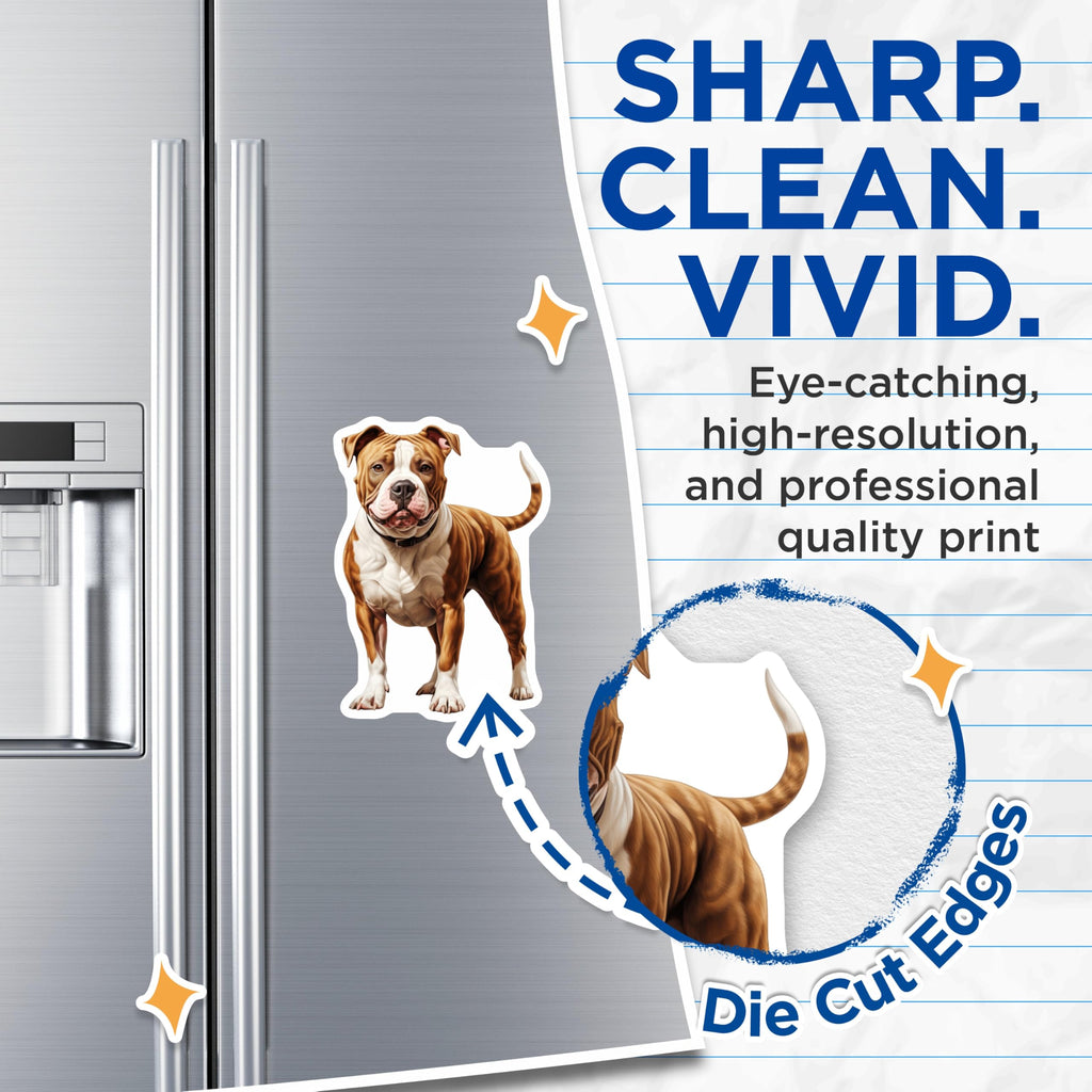 (2 Pack) Pitbull Dog Magnets - American Bully Refrigerator Decor - Pet Owner Home Accessories - Dog Mom Dad Appreciation - 5 Inches On Longest Side - Thick Durable Magnet - Made in USA - MAG27615