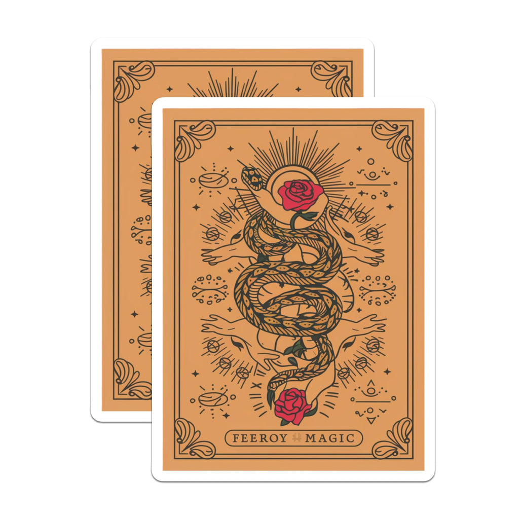 (2 Pack) Mystic Snake Rose Magnets - Esoteric Art Decor - Witchy Altar Supplies - Spiritual Home Accent - 5 Inches On Longest Side - Thick Durable Magnet - Made in USA - MAG22719