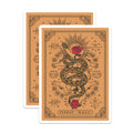 (2 Pack) Mystic Snake Rose Magnets - Esoteric Art Decor - Witchy Altar Supplies - Spiritual Home Accent - 5 Inches On Longest Side - Thick Durable Magnet - Made in USA - MAG22719