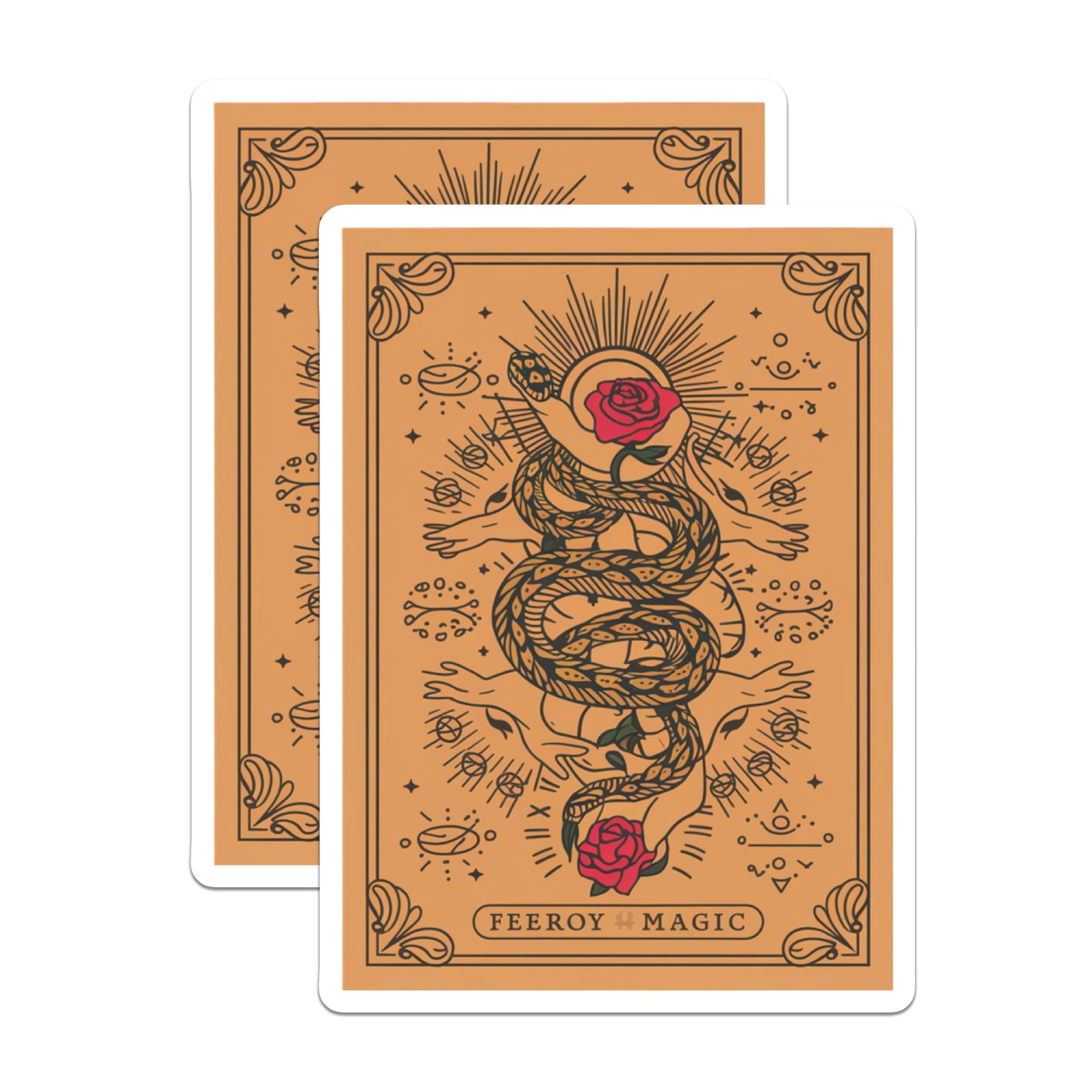 (2 Pack) Mystic Snake Rose Magnets - Esoteric Art Decor - Witchy Altar Supplies - Spiritual Home Accent - 5 Inches On Longest Side - Thick Durable Magnet - Made in USA - MAG22719