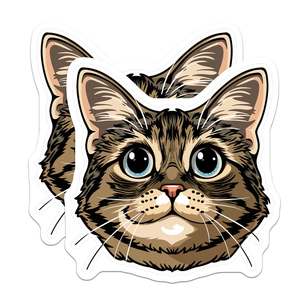 (2 Pack) Tabby Cat Magnets - Cute Feline Decor - Animal Lover Fridge Locker Accessories - 5 Inches On Longest Side - Thick Durable Magnet - Made in USA - MAG38470