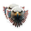 (2 Pack) Bald Eagle Magnets - Majestic American Flag Design - Patriotic USA Symbol Fridge - Independence Day Decor - 5 Inches On Longest Side - Thick Durable Magnet - Made in USA - MAG21447