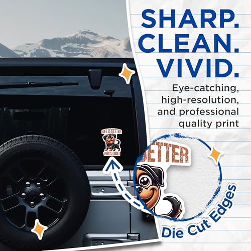 (2 Packs) Life is Better with Dog Stickers - German Shepherd Decals - 5 Inches On Longest Side - Premium Vinyl Decal - Sticks to Any Smooth Flat Surface - Made in USA - BMCS2399