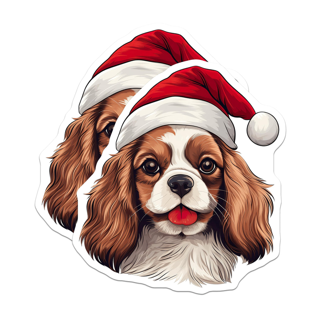 (2 Pack) Cavalier King Charles Spaniel Magnets - Christmas Dog Decor - Holiday Pet Lover Kitchen Fridge Magnet Set - 5 Inches On Longest Side - Thick Durable Magnet - Made in USA - MAG26686