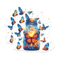 (2 Pack) Glowing Butterfly Jar Magnets - Whimsical Nature Decor - Fairycore Aesthetic - 5 Inches On Longest Side - Thick Durable Magnet - Made in USA - MAG29165