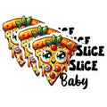 (3 Pack) Pizza Slice Decals - Cute Food Stickers - Laptop Decals - 3 Inches On Longest Side - Easy Peel & Apply - Made in USA - 3MCS7552