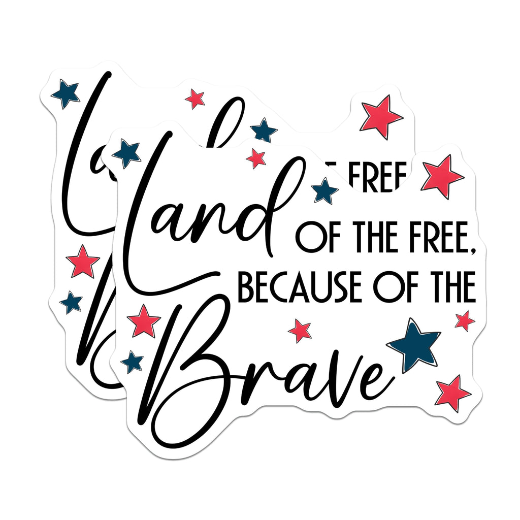 (2 Pack) Patriotic Quote Stickers - Inspirational Sticker Set - Independence Day Decals - 5" On Longest Side - Sticks to Smooth Flat Surfaces - Made in USA - BMCS8365