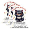 (3 Pack) Funny Cat Moods Decals - Sarcastic Cat - Five Moods Decal - Laptop Decals - 3 Inches On Longest Side - Easy Peel & Apply - Made in USA - 3MCS6103