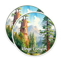 (2 Pack) Kings Canyon National Park Bumper Magnet - US National Park - Choose from 63 Parks - 5" On Longest Side - Decal for Car Bumper, Laptop, Water Bottle, Wall, and Window - MAG1591