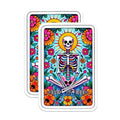 (2 Pack) Skull Flower Design Magnet - Vibrant Day of The Dead Decor - 5" On Longest Side - Sticks to Smooth Flat Surfaces - Made in USA - MAG9411