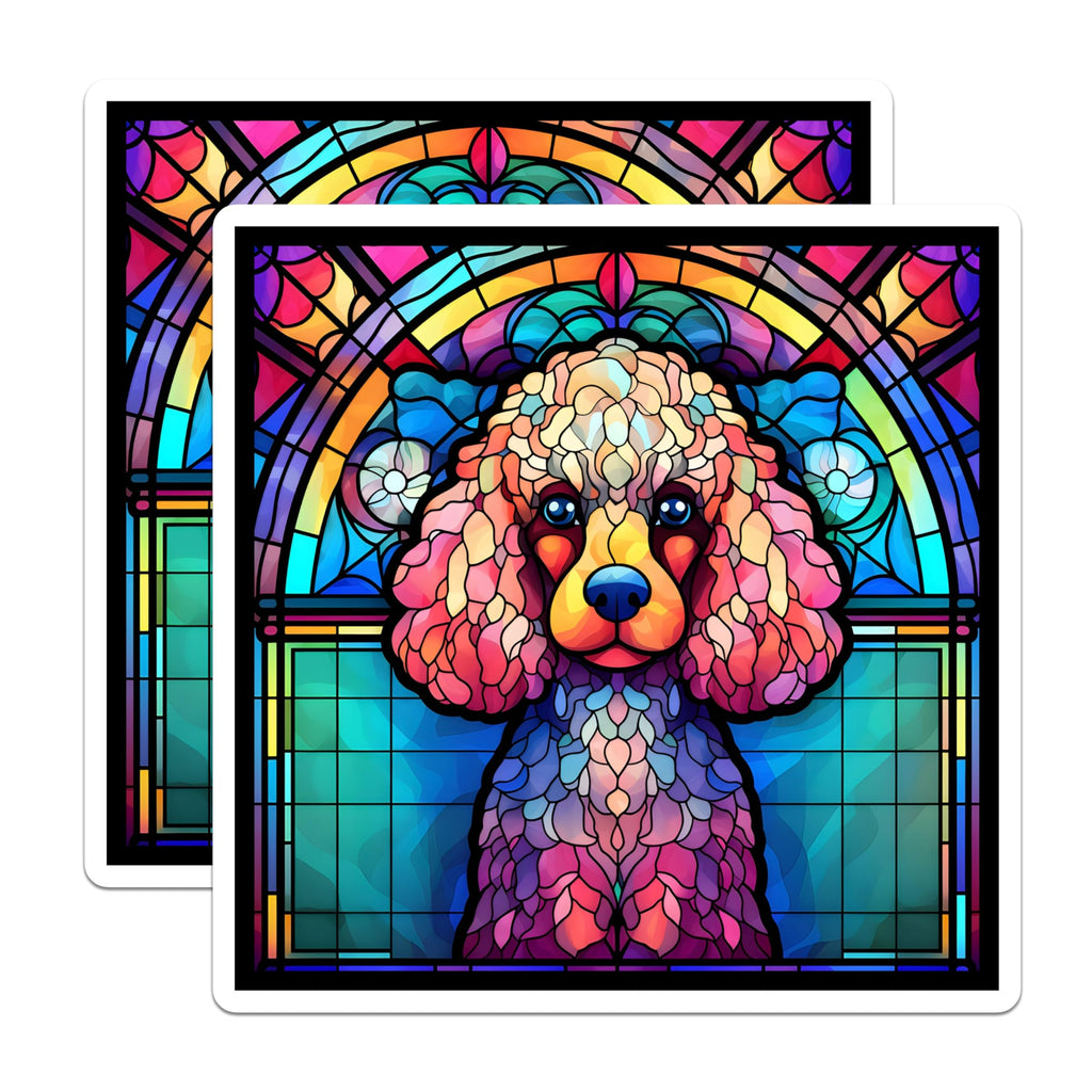 (2 Pack) Poodle Magnets - Stained Glass Poodle - Dog Breed Magnet - 5" On Longest Side - Premium Magnet - for Cars, Refrigerators, Toolboxes, Lockers - Made in USA - MAG16079