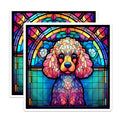 (2 Pack) Poodle Magnets - Stained Glass Poodle - Dog Breed Magnet - 5" On Longest Side - Premium Magnet - for Cars, Refrigerators, Toolboxes, Lockers - Made in USA - MAG16079
