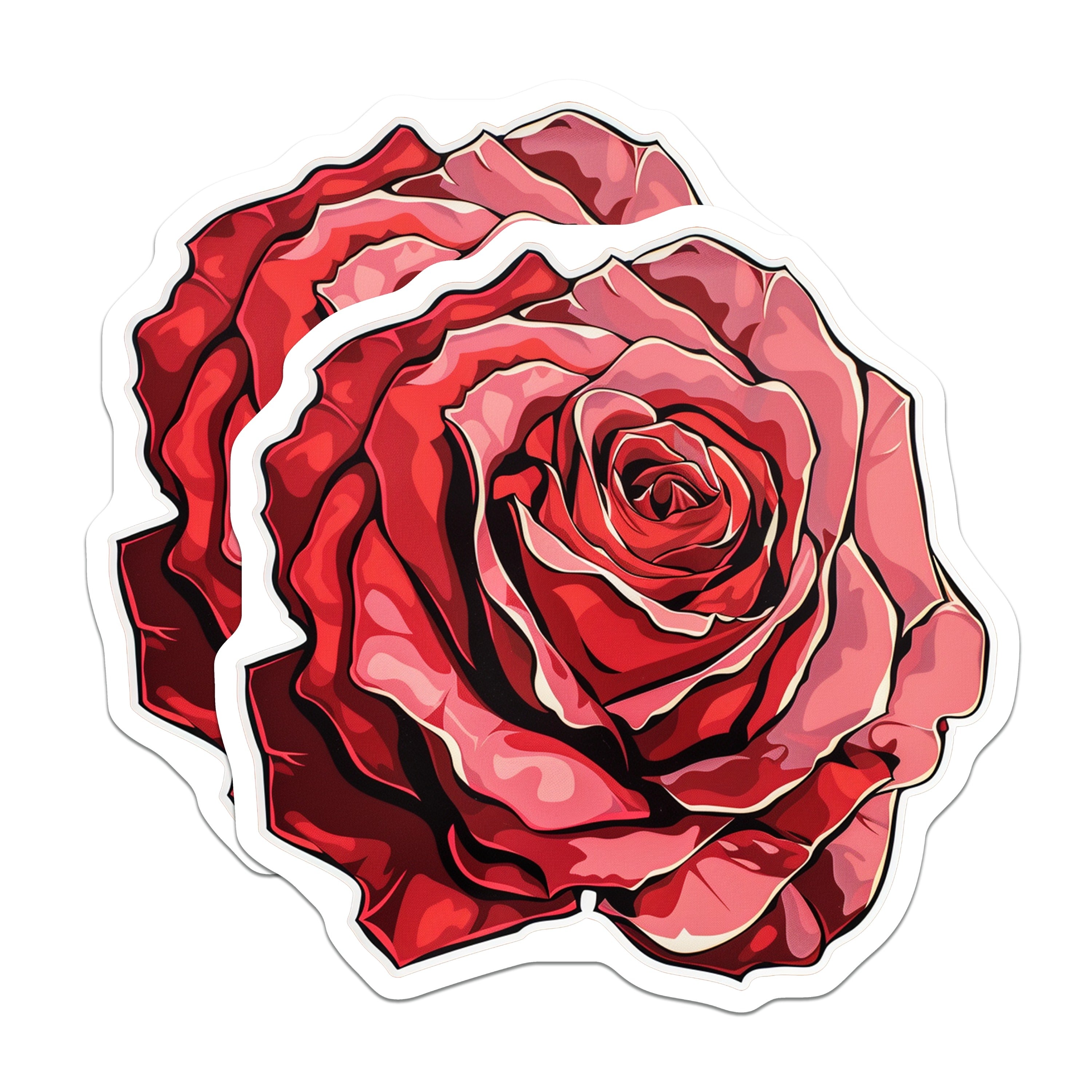 (2 Pack) Red Rose Magnets - Valentine's Day Decor - Romantic Kitchen Fridge Floral Accent - 5 Inches On Longest Side - Thick Durable Magnet - Made in USA - MAG36135