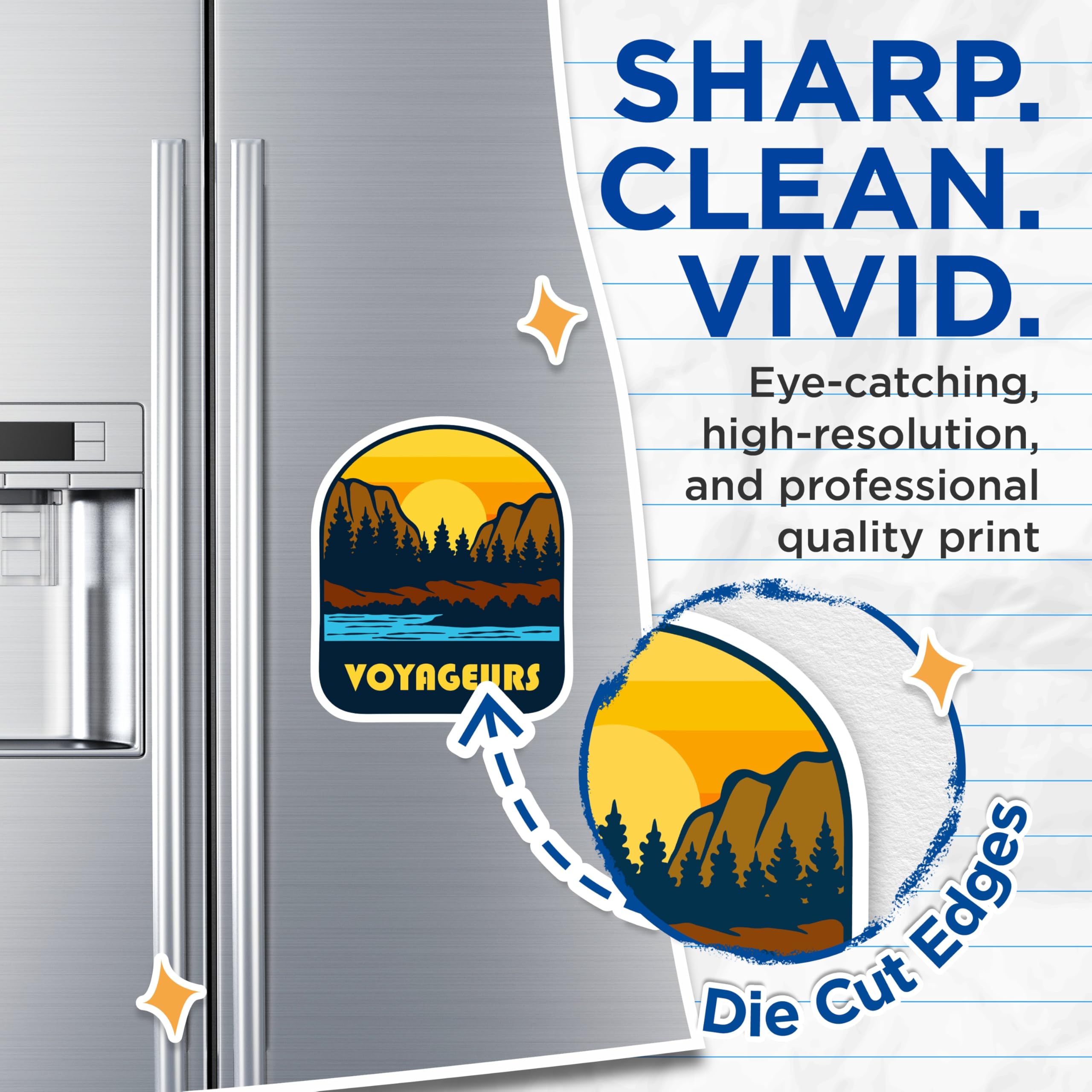 (2 Pack) Voyageurs Magnets - National Park Décor - Outdoorsy Adventure Art - 5" On Longest Side - Premium Magnet - for Cars, Refrigerators, Toolboxes, Lockers - Made in USA - MAG18065