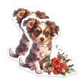 (2 Pack) Australian Shepherd Stickers - Cute Puppy Decal - Dog Breed Sticker - 5" On Longest Side - Sticks to Smooth Flat Surfaces - Made in USA - BMCS17105