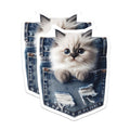 (2 Pack) Pocket Cat Magnets - Ragdoll Kitten - Blue Eyes Refrigerator Decor - 5" On Longest Side - Premium Magnet - for Cars, Refrigerators, Toolboxes, Lockers - Made in USA - MAG14985