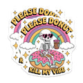 (2 Pack) Skeleton Donut Magnets - Humorous Vibe Checker Magnet - Pastel Rainbow Skeleton Art - Quirky Aesthetic Fridge Decor - 5 Inches On Longest Side - Thick Durable Magnet - Made in USA - MAG22680
