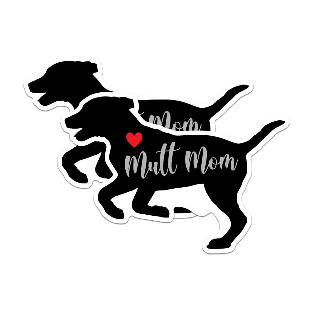 (2 Packs) Mutt Mom Magnets - Dog Mom Love Mutt Dog Breed Magnets - 5 Inches On Longest Side - Premium Magnet - for Fridges, Toolboxes, Cars - Made in USA - MAG2499