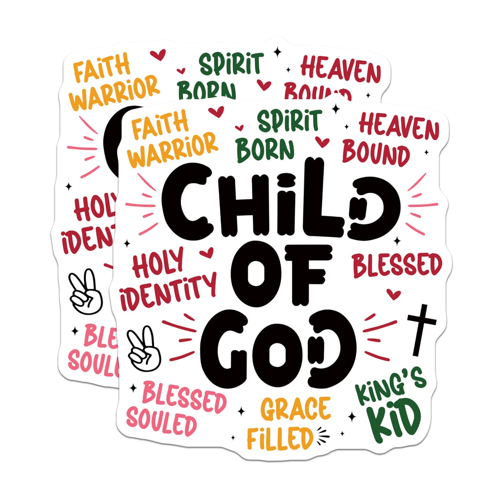 (2 Pack) Child of God Magnets - Faith Warrior Christian Magnet - Blessed Grace Filled Spiritual Affirmation - 5 Inches On Longest Side - Thick Durable Magnet - Made in USA - MAG25134