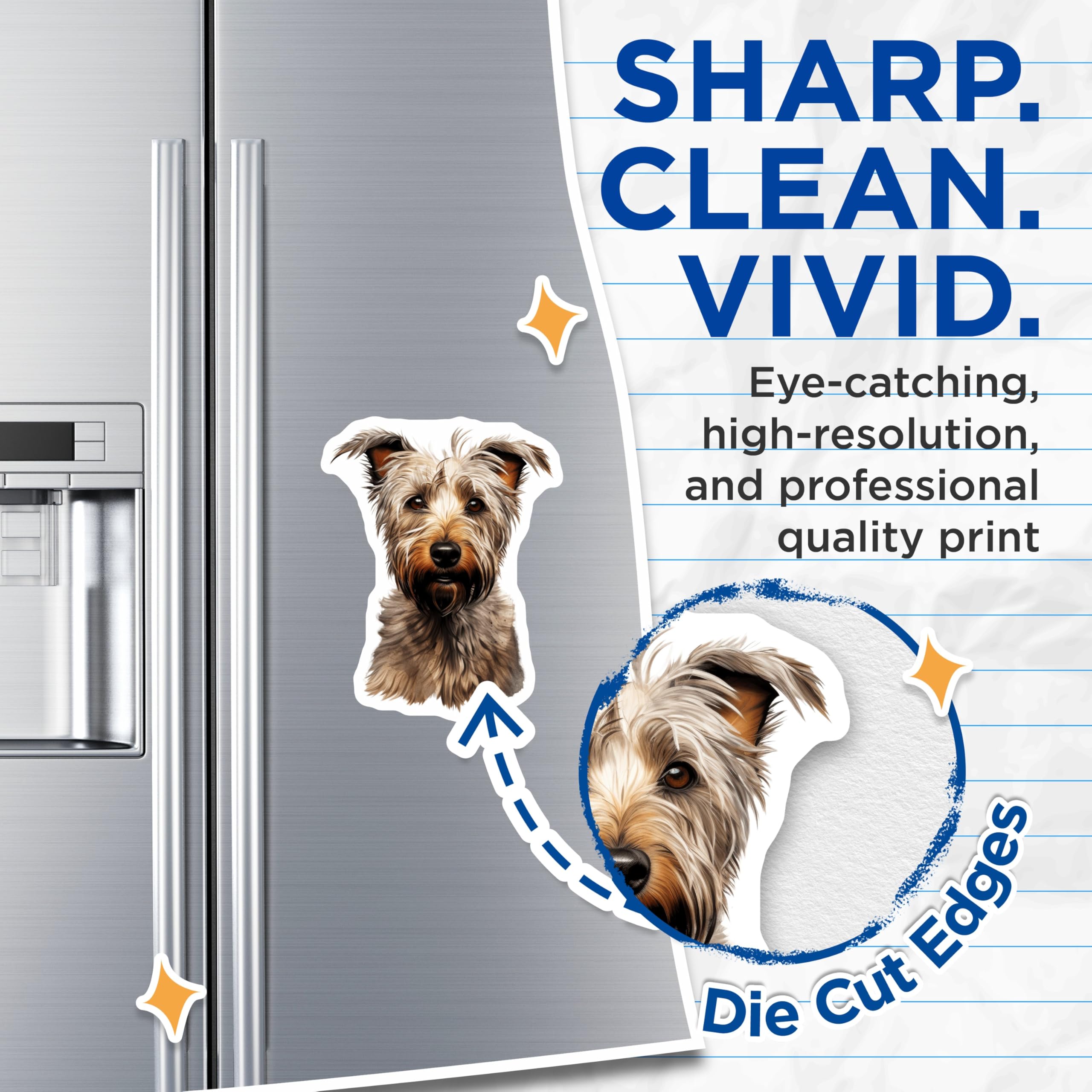 (2 Pack) Terrier Dog Magnets - Pet Lover Decor - Dog Mom Accessory - 5 Inches On Longest Side - Thick Durable Magnet - Made in USA - MAG30435