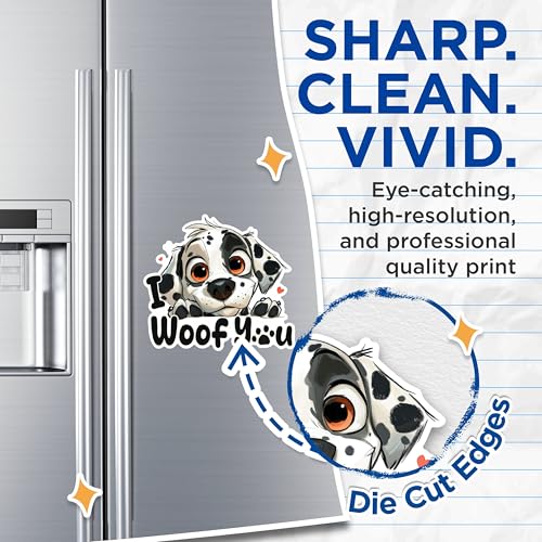 (2 Packs) I Woof You Dalmatian Magnets - Dalmatian Dog Breed Magnets - 5 Inches On Longest Side - Premium Magnet - for Fridges, Toolboxes, Cars - Made in USA - MAG2369