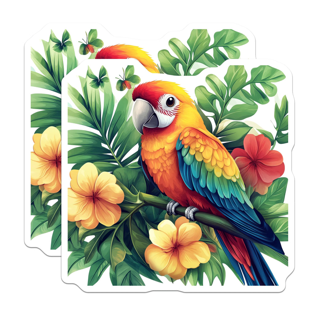 (2 Pack) Exotic Parrot Magnets - Vibrant Tropical Decor - Jungle Bird Art Collectibles - 5 Inches On Longest Side - Thick Durable Magnet - Made in USA - MAG28989