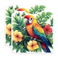 (2 Pack) Exotic Parrot Magnets - Vibrant Tropical Decor - Jungle Bird Art Collectibles - 5 Inches On Longest Side - Thick Durable Magnet - Made in USA - MAG28989