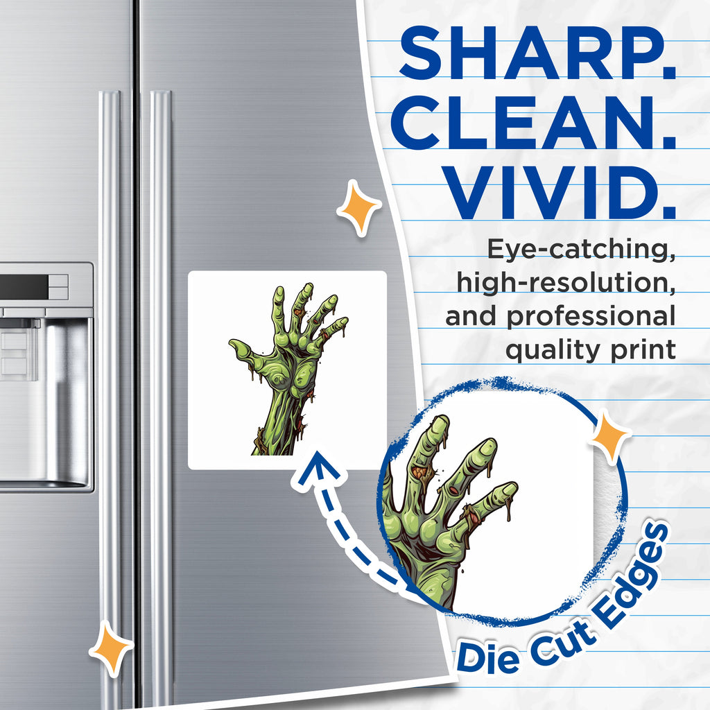 (2 Pack) Spooky Zombie Hand Magnets - Halloween Decor - Horror Fan Collectible Fridge - 5 Inches On Longest Side - Thick Durable Magnet - Made in USA - MAG38220