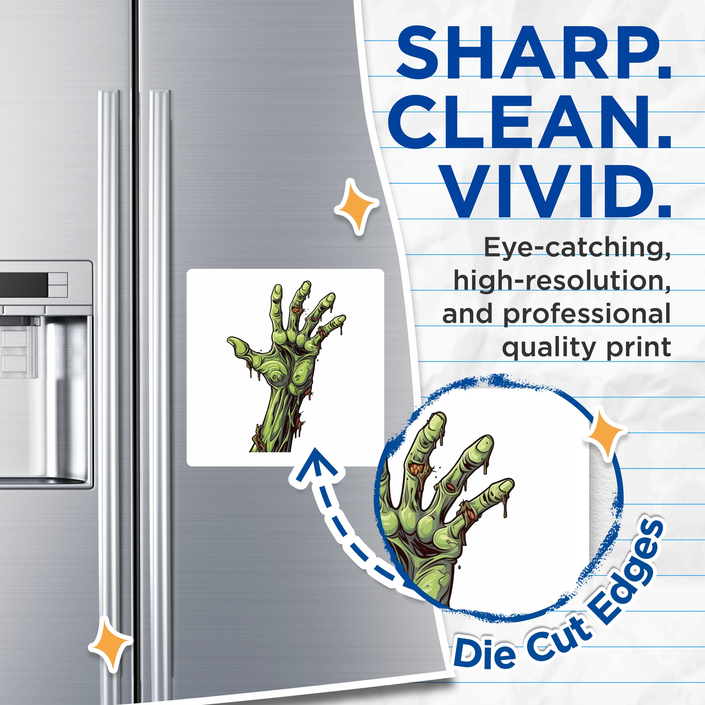 (2 Pack) Spooky Zombie Hand Magnets - Halloween Decor - Horror Fan Collectible Fridge - 5 Inches On Longest Side - Thick Durable Magnet - Made in USA - MAG38220