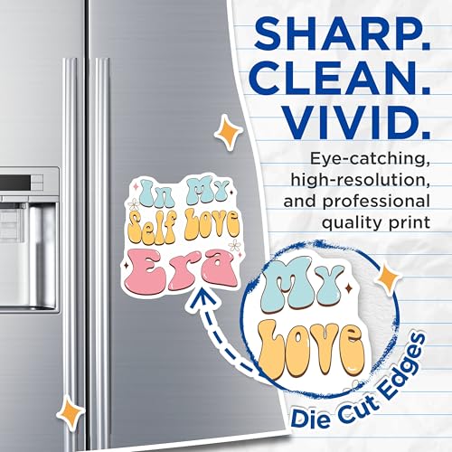 (2 Pack) in My Self Love Era Magnets - Positive Quotes - Motivational Decor - Self Care Accessories - Cute Sticker Magnets - 5" On Longest Side - for Cars, Fridges, Toolboxes - Made in USA - MAG7055
